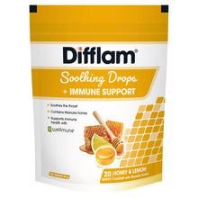 Difflam Soothing Drops + Immune Support Honey & Lemon Flavour 20 Pack