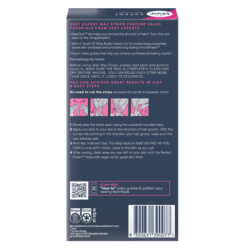 Veet Expert Legs & Body Wax Strips for Normal Skin 40 Strips