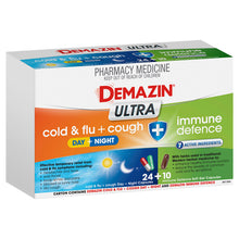 Demazin Ultra Cold & Flu + Cough + Immune Defence 34 Capsules - GimmeNow