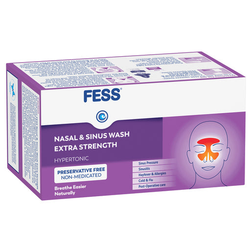 FESS Nasal & Sinus Wash Extra Strength Saline Wash Refill Sachets 24 x 6.3g - GimmeNow
