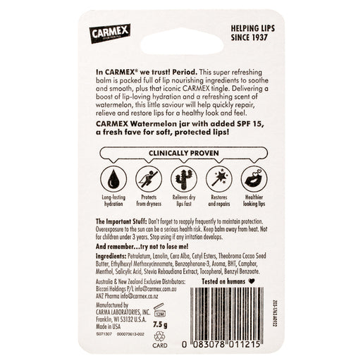 Carmex Watermelon Moisturising Lip Balm 7.5g - GimmeNow