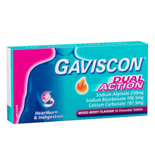 Gaviscon Dual Action Heartburn and Indigestion Mixed Berry Flavour 16 Tablets - GimmeNow