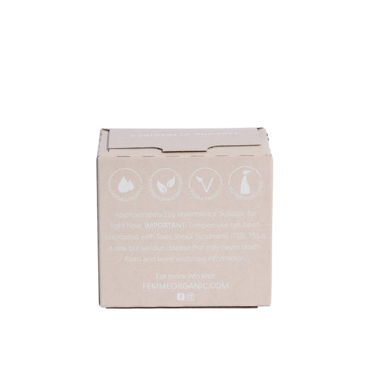 Femme Organic Regular Cotton Tampons 18 Pack