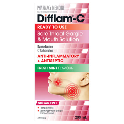 Difflam-C Sore Throat Gargle & Mouth Solution 200mL