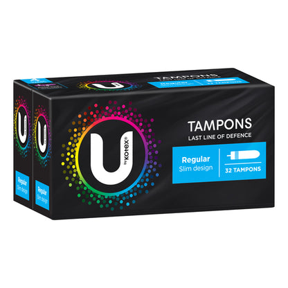 U By Kotex Slim Tampons Regular 32 Pack