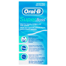 Oral-B Superfloss Dental Floss Pre-Cut Strands 50 Pack