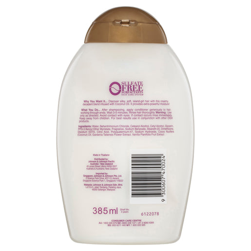 OGX Extra Strength Damage Remedy + Hydrating & Repairing Coconut Miracle Oil Conditioner For Damaged & Dry Hair 385mL