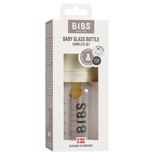 Bibs Baby Glass Bottle 110ml Ivory Latex 1 Each - GimmeNow