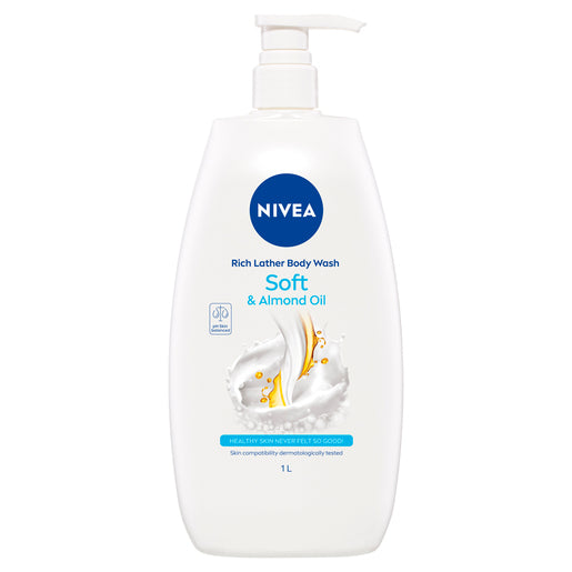 NIVEA Rich Lather Body Wash Soft & Almond Oil 1 L