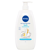 NIVEA Rich Lather Body Wash Soft & Almond Oil 1 L