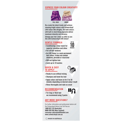 Schwarzkopf LIVE Colour Ultra Brights Magnetic Purple 75mL