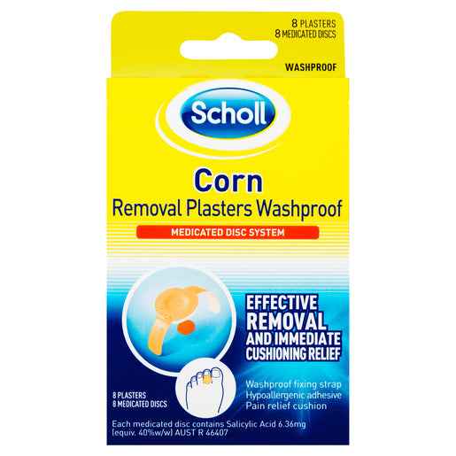 Scholl Corn Removal Plasters Washproof 8 Pack