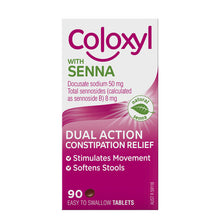Coloxyl with Senna Docusate Sodium 50mg & Sennosides 8mg Dual Action Constipation Relief 90 Tablets