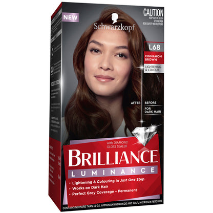 Schwarzkopf Brilliance L68 Cinnamon Brown 1 Pack - GimmeNow
