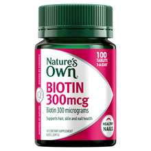 Nature's Own Biotin 300mcg for Healthy Nails 100 Tablets