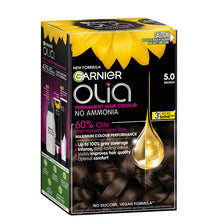 Garnier Olia Permanent Hair Colour No Ammonia 60% Oils 5.0 Brown 1 Pack - GimmeNow