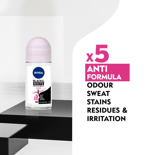 NIVEA Black & White Invisible Clear Anti-Perspirant 50mL