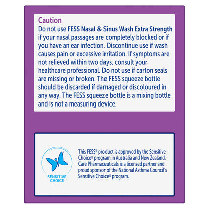 FESS Nasal & Sinus Wash Extra Strength Saline Wash Refill Sachets 24 x 6.3g - GimmeNow