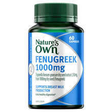 Nature's Own Fenugreek 1000mg for Breast Milk Production Support 60 Capsules