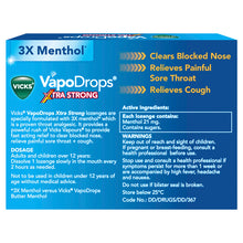 Vicks VapoDrops Xtra Strong Lemon Menthol Blast 36 Lozenges