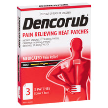 Dencorub Self Adhesive Heat Patches 3 Pack
