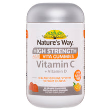 Nature's Way High Strength Adult Vita Gummies Vitamin C + Vitamin D Orange Flavoured 65 Gummies