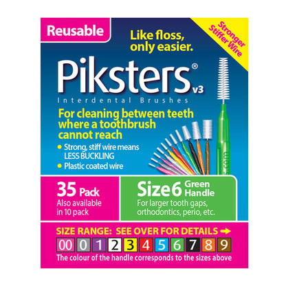 Piksters Interdental Brushes Green Handle Size 6 35 Pack