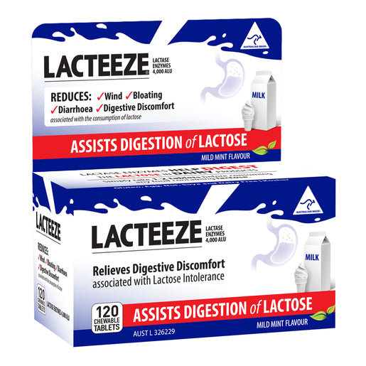 LACTEEZE Lactase Enzymes 120 Tablets