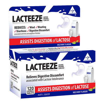 LACTEEZE Lactase Enzymes 120 Tablets