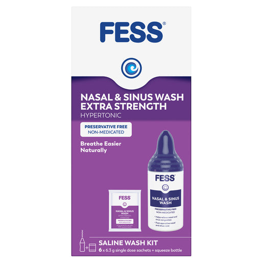 FESS Nasal & Sinus Wash Extra Strength Saline Wash Kit 6 x 6.3g - GimmeNow