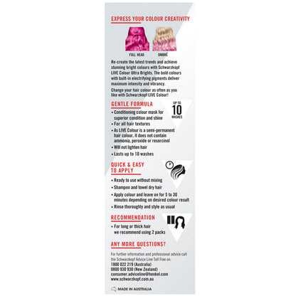 Schwarzkopf LIVE Colour Ultra Brights Shocking Pink 75mL