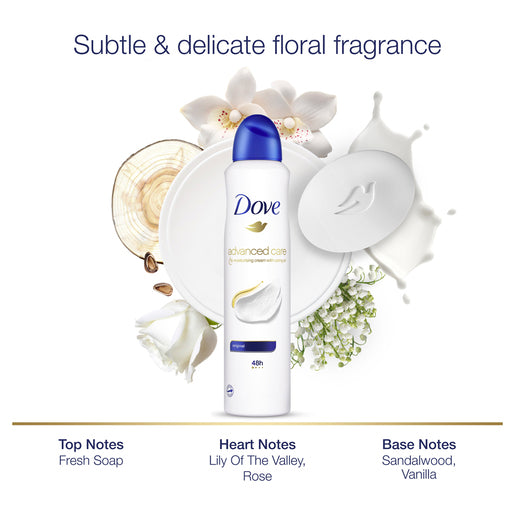Dove Advanced Care Antiperspirant Aerosol Deodorant Original 150mL