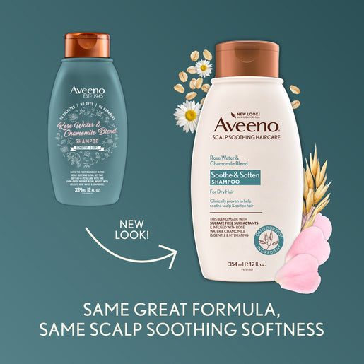 Aveeno Rose Water & Chamomile Blend Shampoo for Dry Hair 354mL