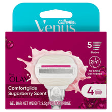 Gillette Venus with OLAY ComfortGlide Sugarberry Scent Refill Blades 4 Pack