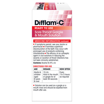 Difflam-C Sore Throat Gargle & Mouth Solution 200mL