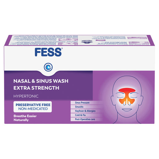 FESS Nasal & Sinus Wash Extra Strength Saline Wash Refill Sachets 24 x 6.3g - GimmeNow