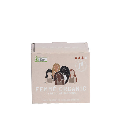 Femme Organic Regular Cotton Tampons 18 Pack