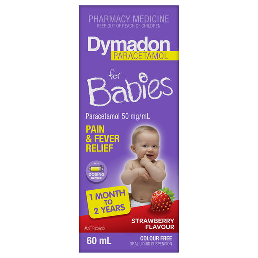 Dymadon For Babies 1 Month to 2 Years Liquid Paracetamol Strawberry 60mL