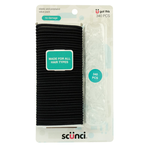 Scunci Elastic & Polyband Value Pack 340 Pack