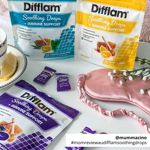 Difflam Soothing Drops + Immune Support Honey & Lemon Flavour 20 Pack