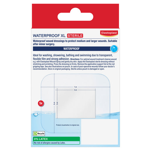 Elastoplast Waterproof XL Wound Pad Dressing 5 Pack