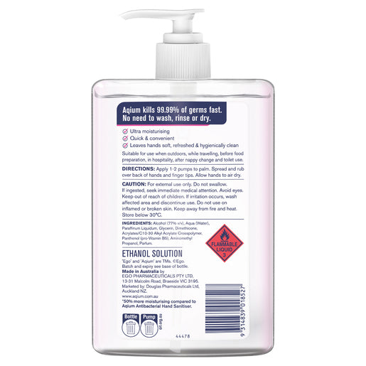 Ego Aqium Antibacterial Hand Sanitiser Ultra Hydrating 1L