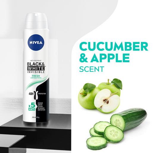 NIVEA Black & White Invisible Fresh Anti-Perspirant 250mL