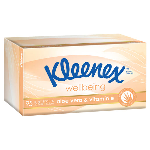 Kleenex Wellbeing Aloe Vera & Vitamin E 3 Ply Tissues 95 Pack