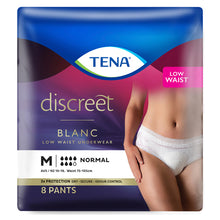 Tena Discreet Women's Low Waist Underwear Pants White Medium 8 Pack