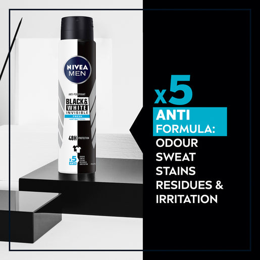 NIVEA Men Black & White Invisible Fresh Anti-Perspirant 250mL