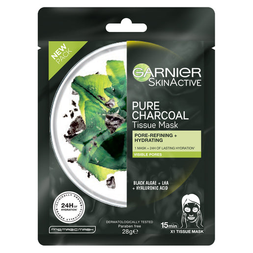 Garnier SkinActive Pure Charcoal Tissue Face Mask Black Algae 1 Each - GimmeNow