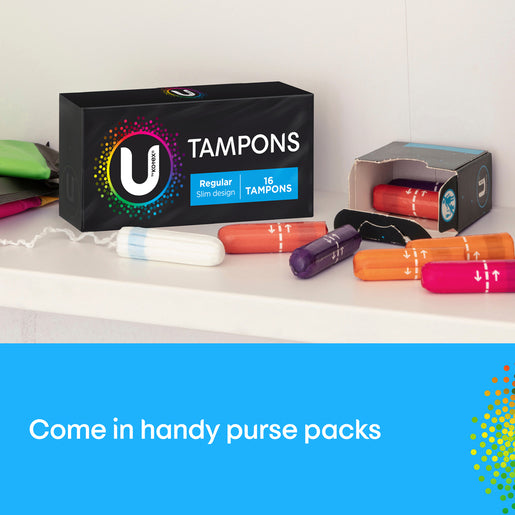 U By Kotex Slim Tampons Regular 16 Pack