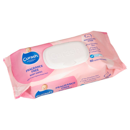 Curash Fragrance Free Super Thick Baby Wipes 80 Wipes