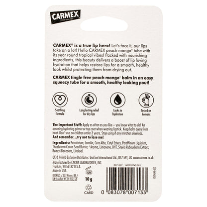 Carmex Peach Mango Lip Balm Tube 10g